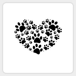 Dog paw print made of heart Sticker